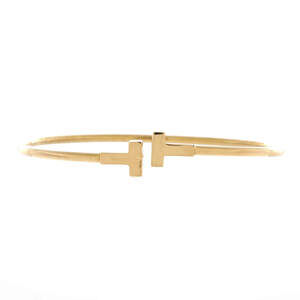 Tiffany & Co. Narrow T Wire Bracelet 18K Yellow Gold